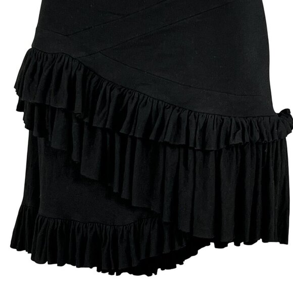 Altuzarra Womens 38/ Large Black Ruffled Asymmetrical Soft Skirt Made In France - Picture 6 of 14